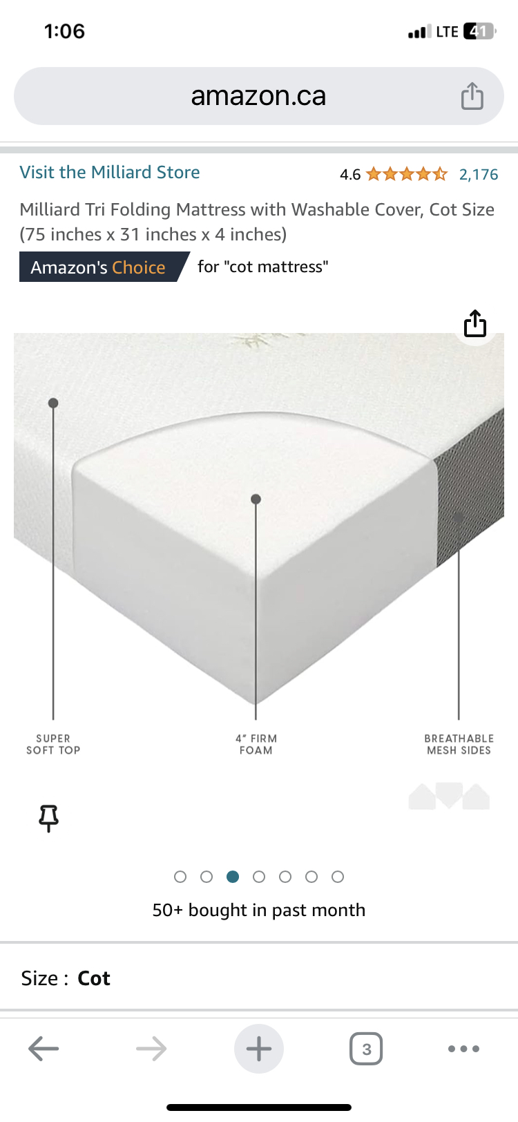 Tri Folding Mattress with Washable Cover from Amazon - photo 3