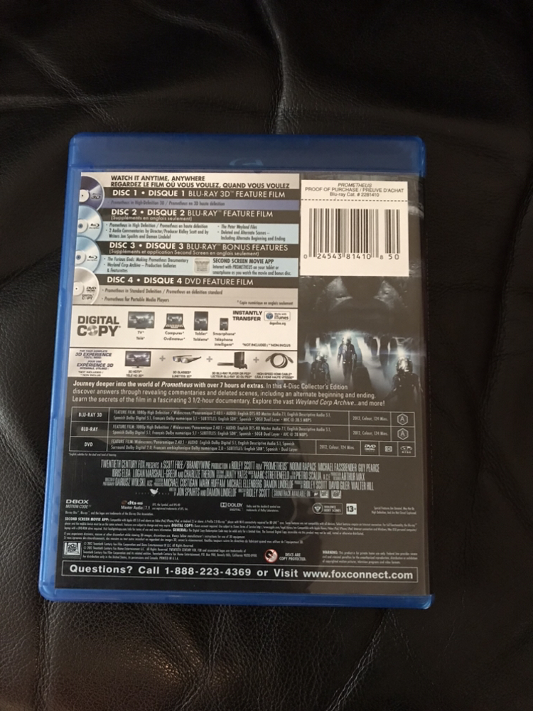 Blu ray “Prometheus” ( Blu ray, DVD, Digital Copy, Blu ray 3D) - photo 2