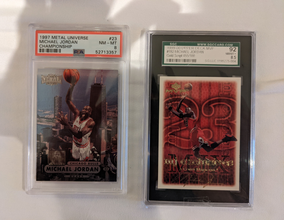 Graded Basketball Cards: LeBeron RC, Jordan, Bird/Magic RC image indicator(4)