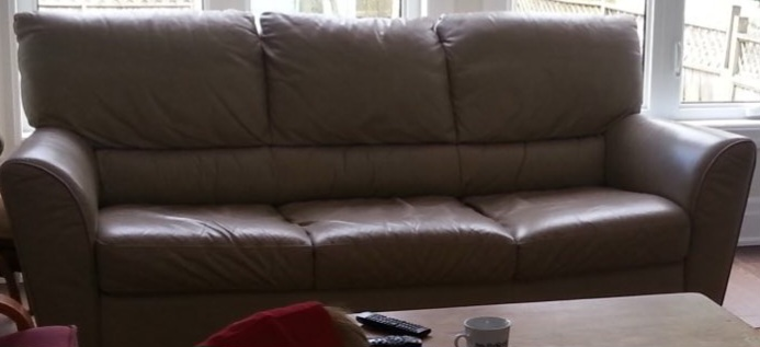 Used leather sofa