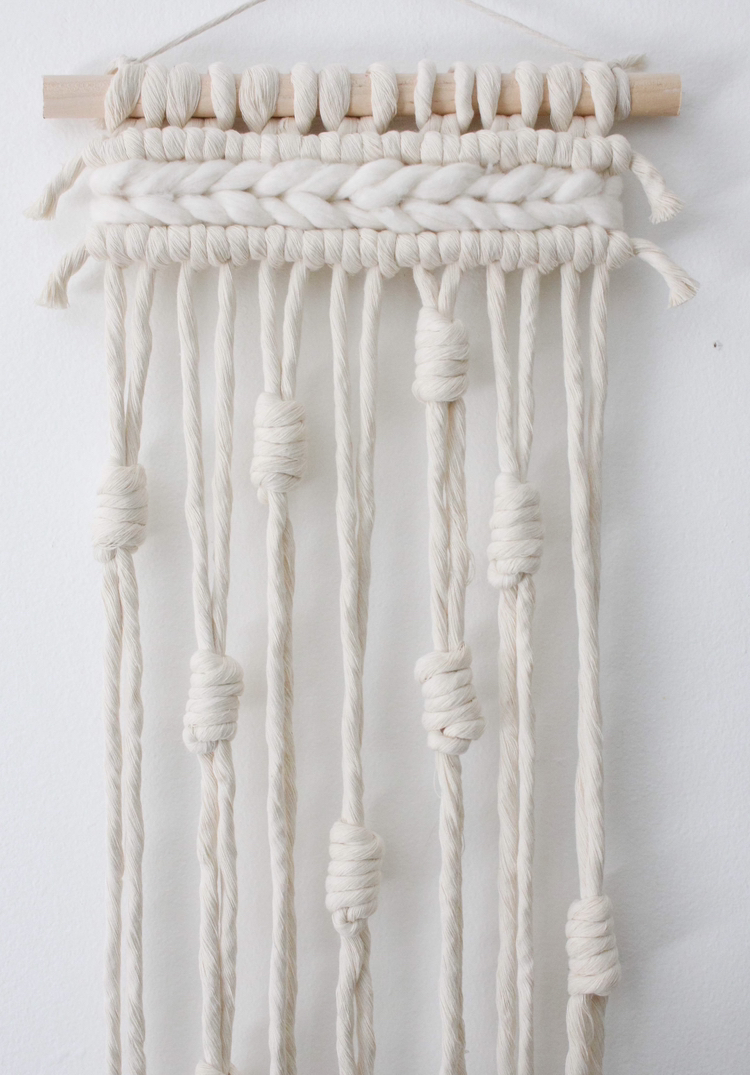 Long macrame with weaving wall hanging