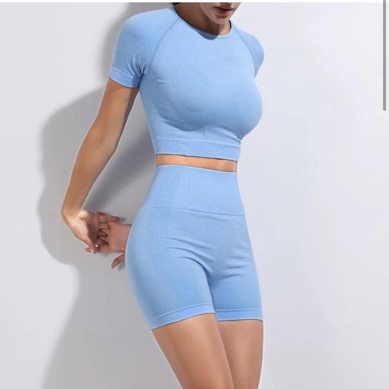 2 piece vital seamless shorts + crop top gym set