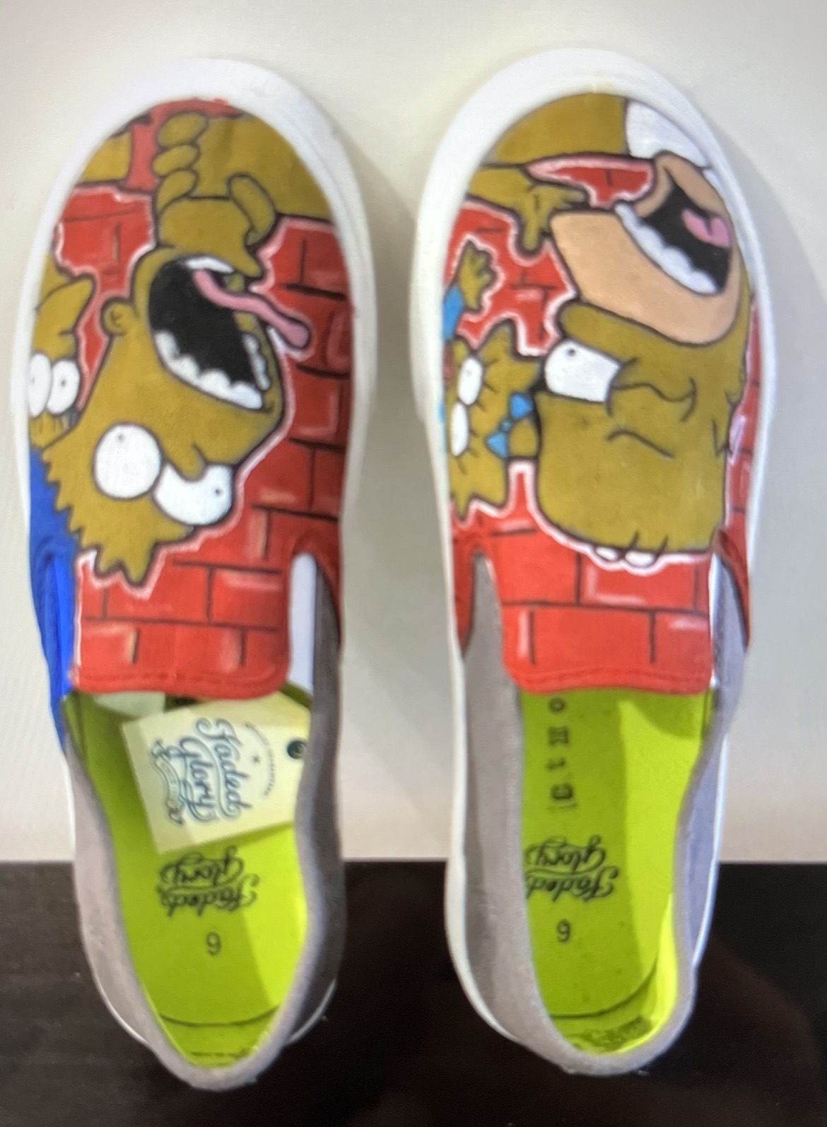 Boy’s Custom Hand Painted Simpson Shoes Size 6 image indicator(3)
