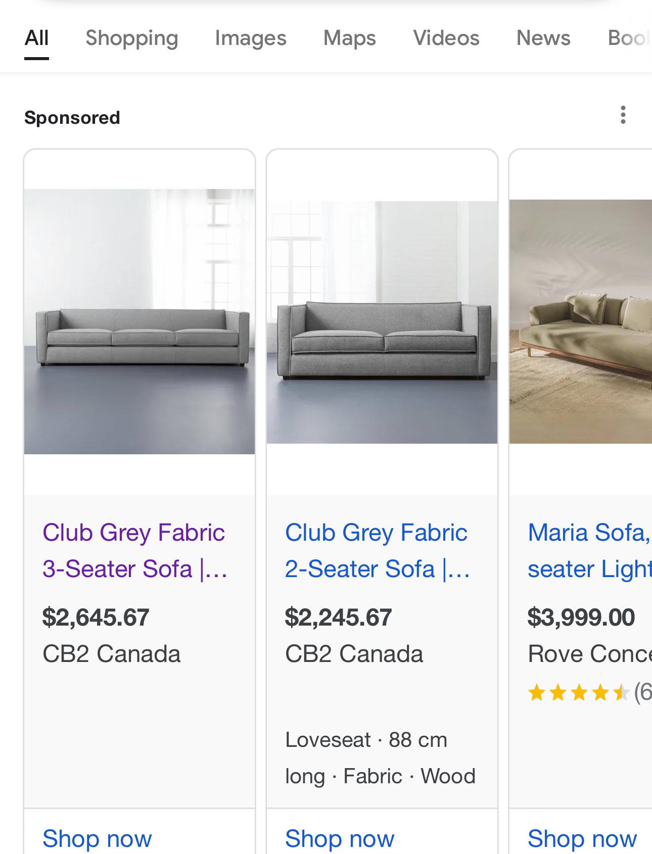 CB2 CLUB GREY FABRIC 3-SEATER SOFA image indicator(8)