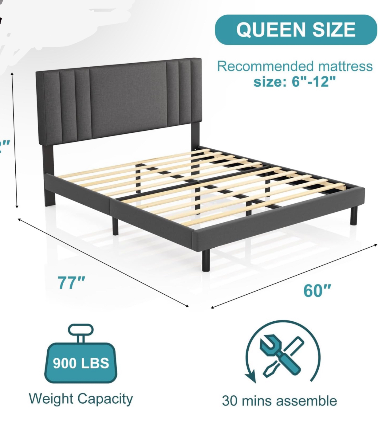 QUEEN SIZE BED FRAME - photo 3