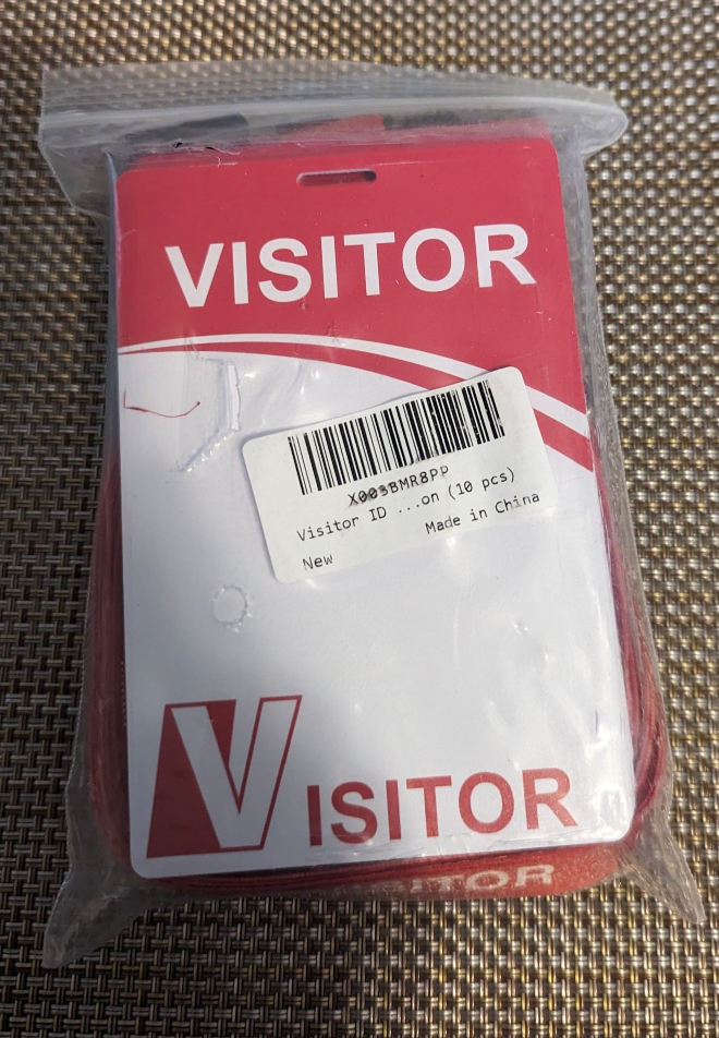 10 pack Visitor passes