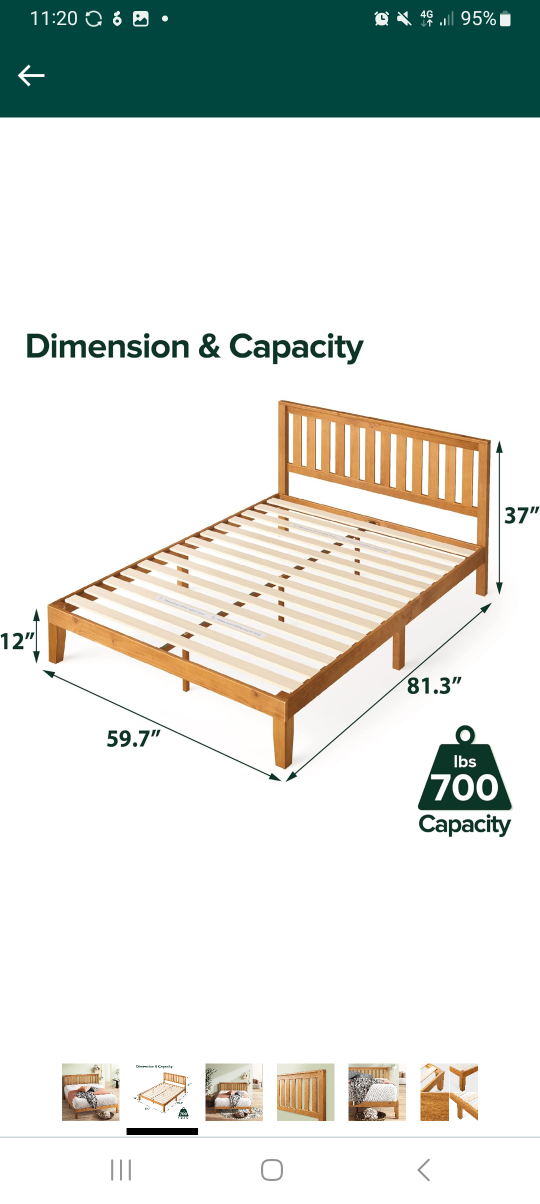 wood platform bed frame (queen) - photo 2