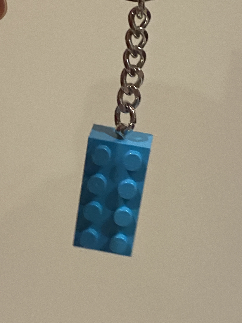 LEGO Turquoise Light Blue Keychain NEW image indicator(2)