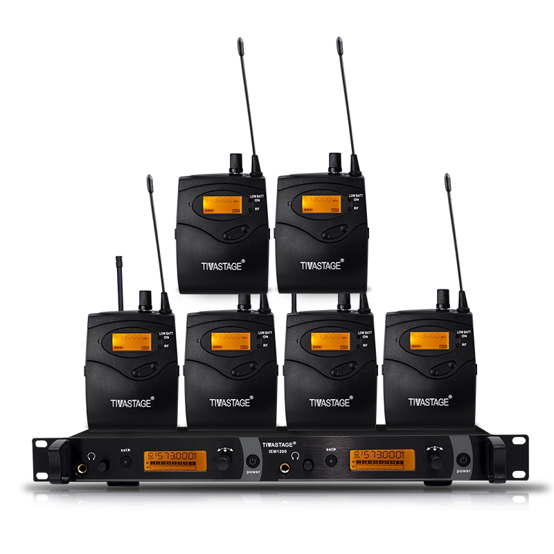 6 bodypacks wireless in ear monitor system