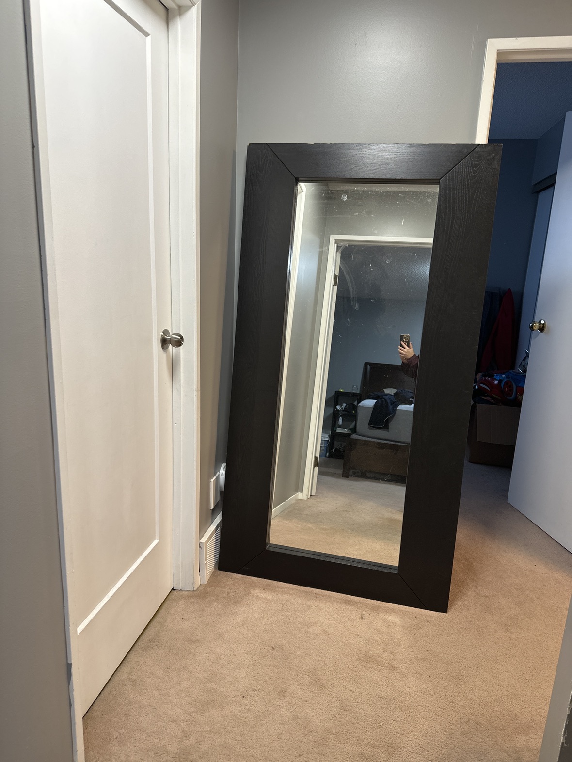 IKEA BLACK large standing or hanging Mirror