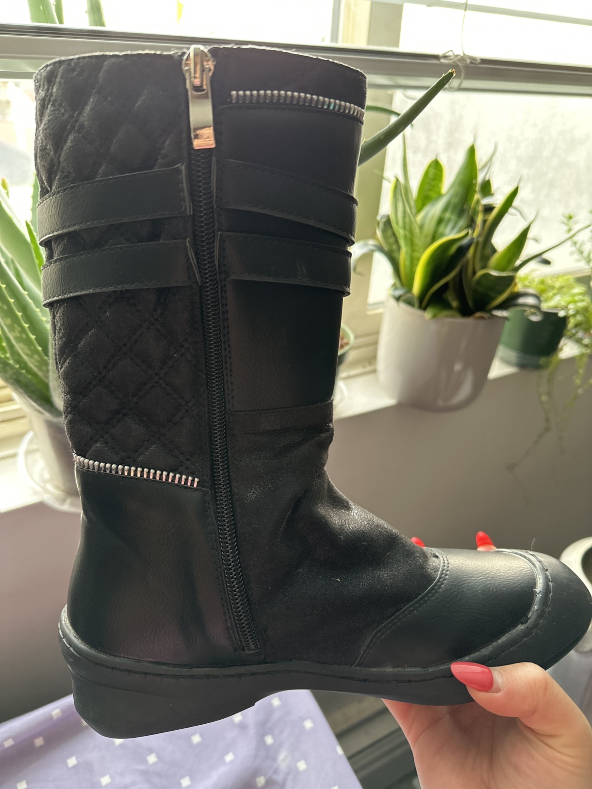 Black calf high boots from Korea (never worn) image indicator(3)