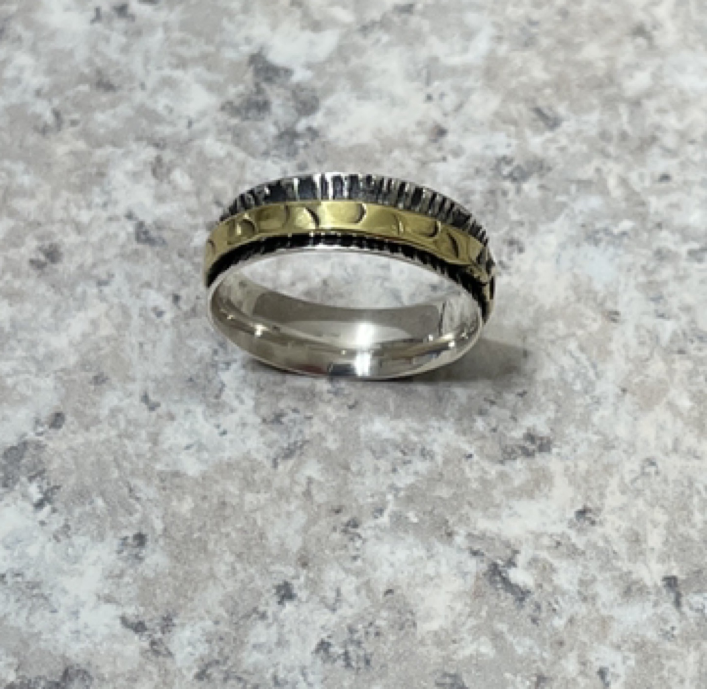 Size 6 Meditation Sterling Silver Ring 🎁 - photo 3
