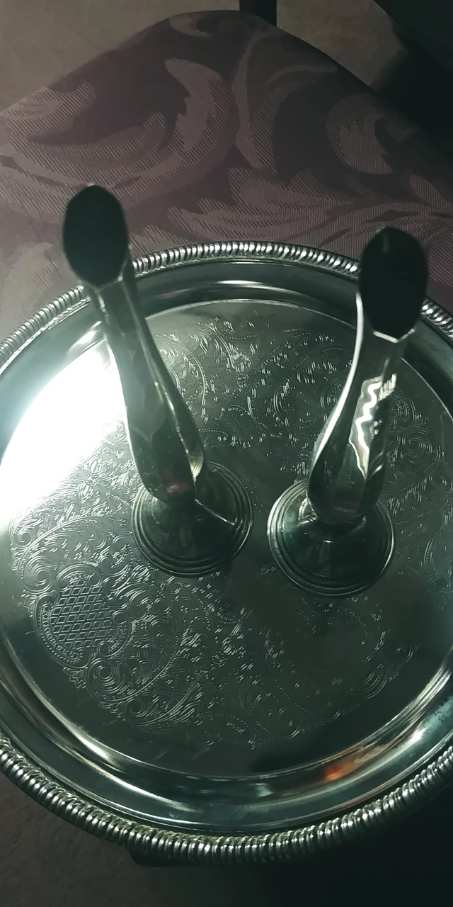 Silver Plated Tray and two Vase 🎁 image indicator(3)