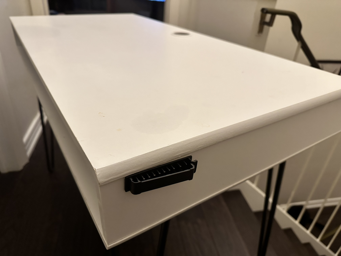 White office desk with space for stuff