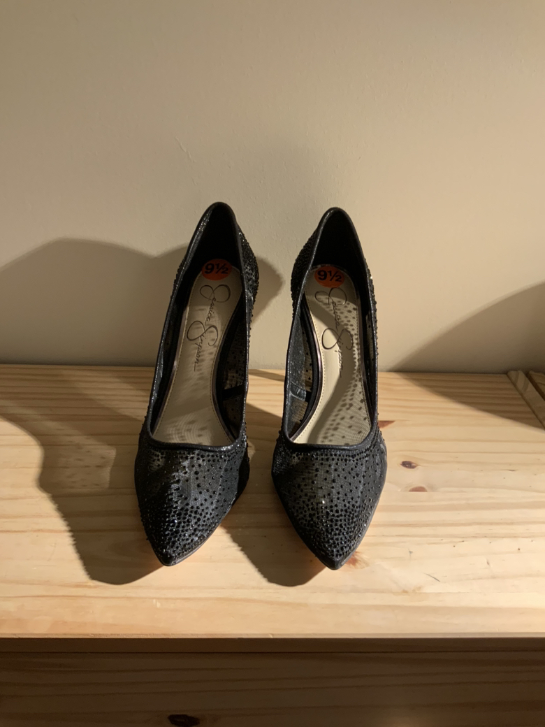 Rhinestone and mesh heels - photo 2