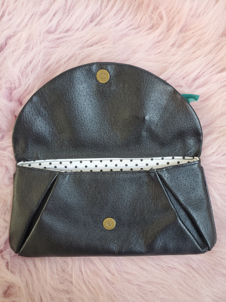 Vintage Upcycled Leather Clutch Purse image indicator(2)
