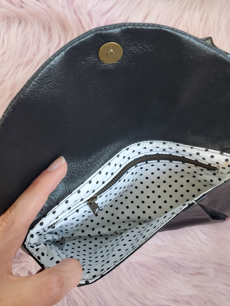 Vintage Upcycled Leather Clutch Purse image indicator(3)
