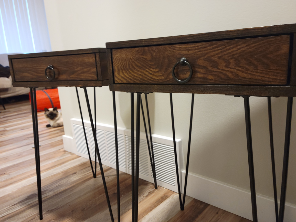 Pair of solid wood side tables