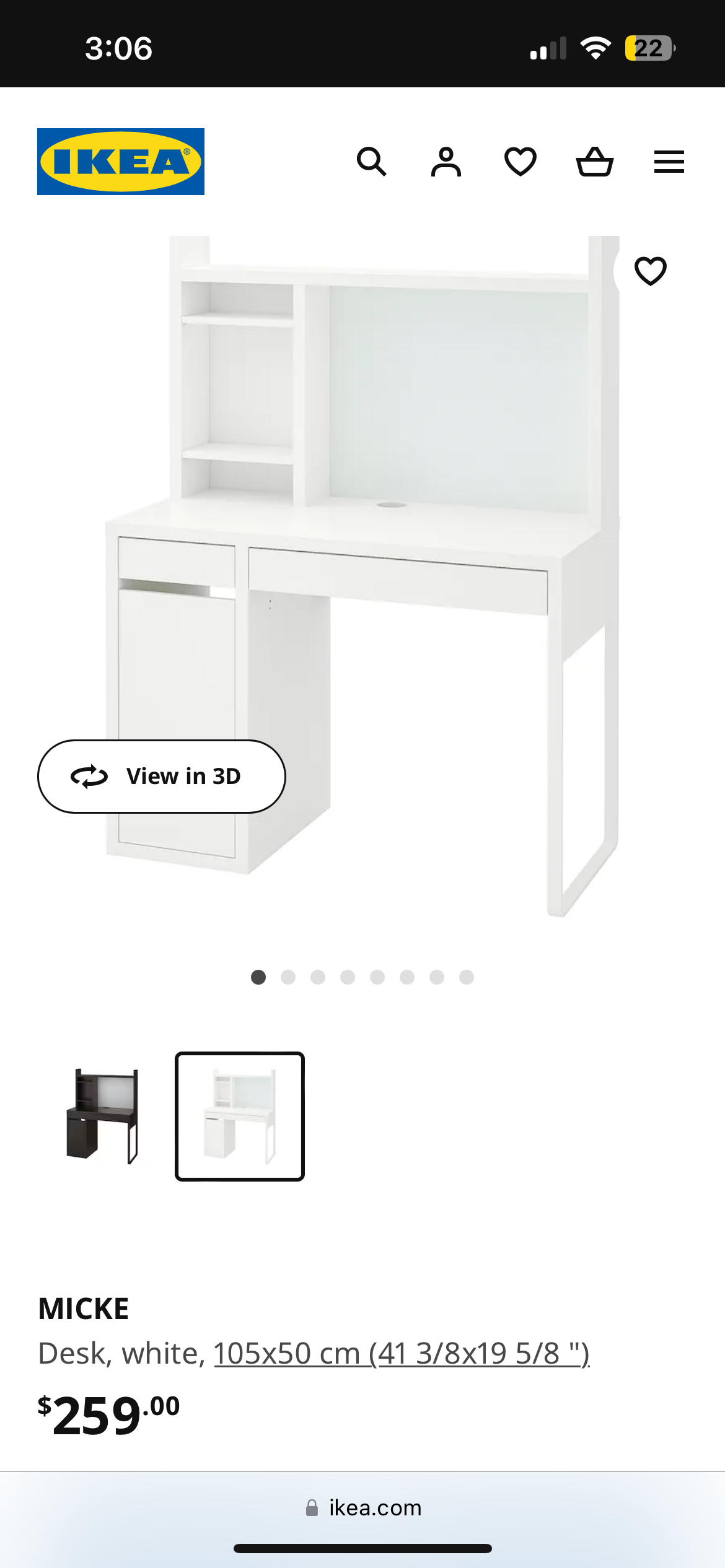 Micke Desk with hutch