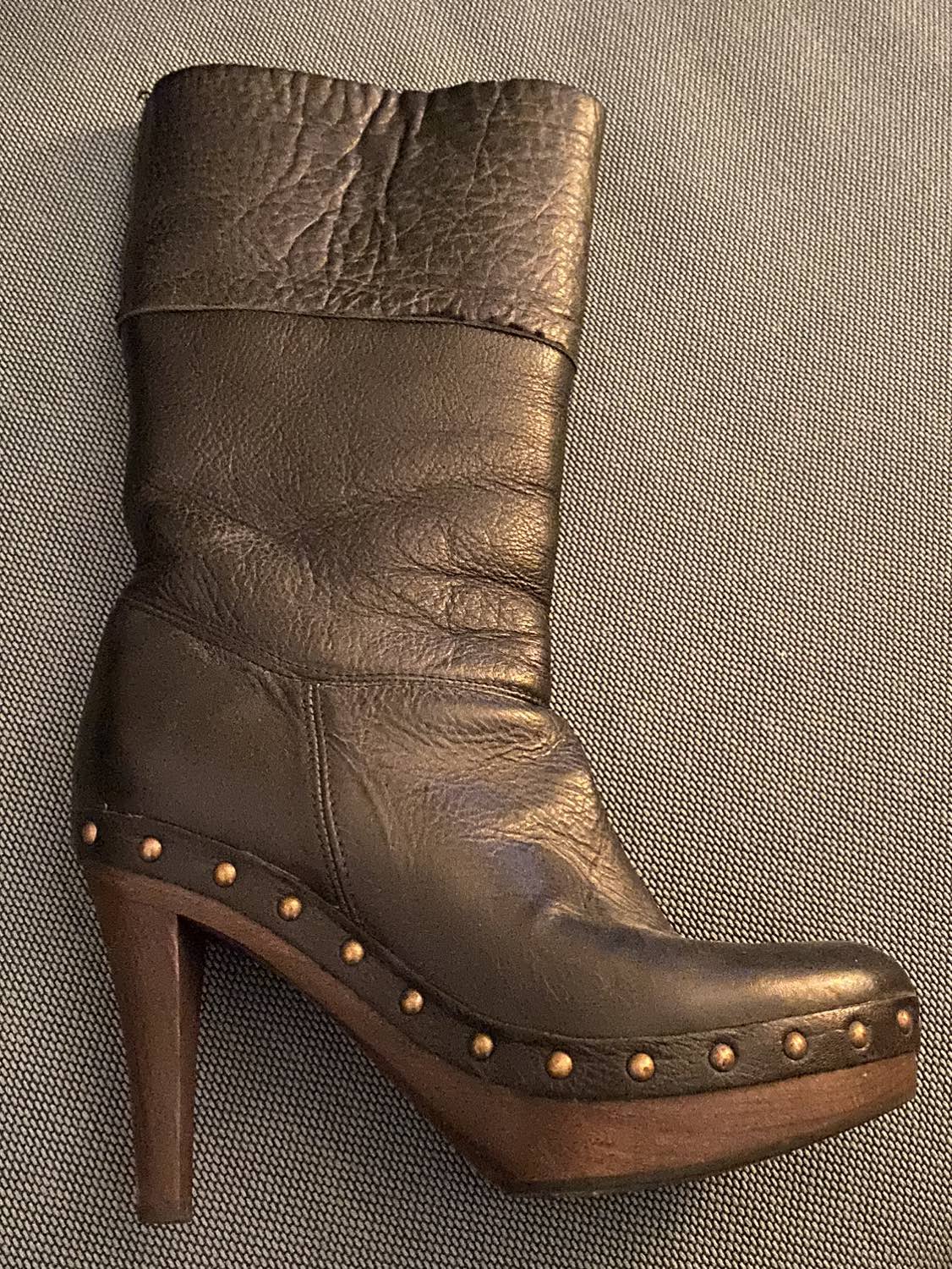 Vintage Platform Leather Boots w Studs image indicator(4)