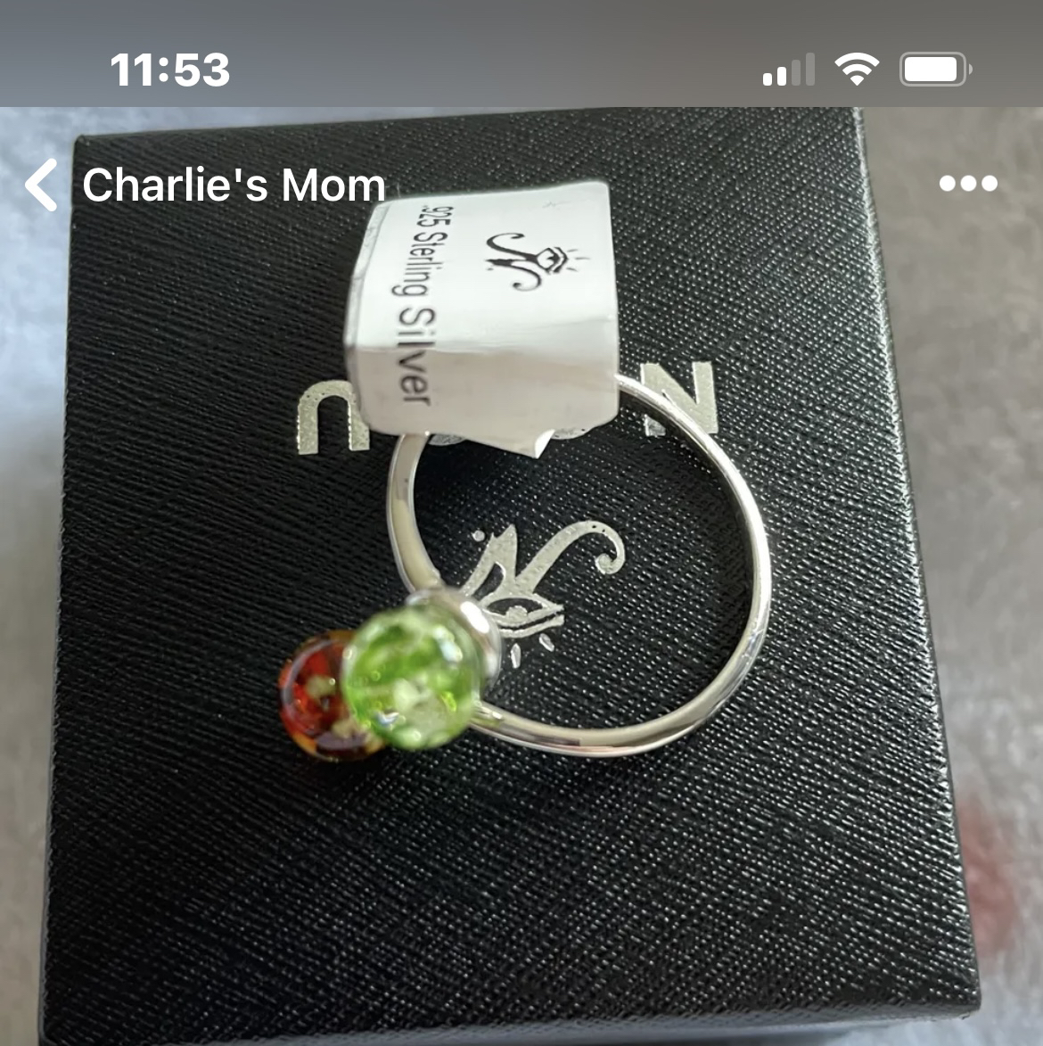 ✨✨NOGU Firefly Glass Adjustable Ring image indicator(3)