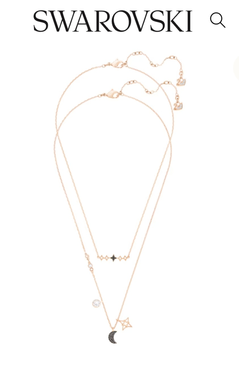 Swarovski moon and star necklace