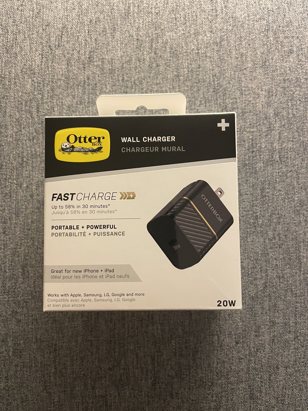 OtterBox Fast Charge Black Wall Charger 20 Watt - Brand New thumbnail