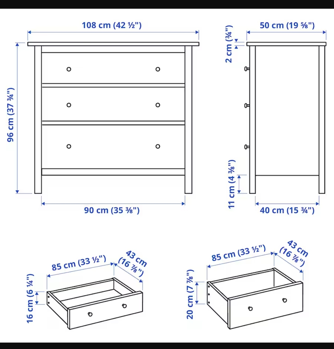 IKEA Hemnes 3-Drawer Dresser image indicator(7)