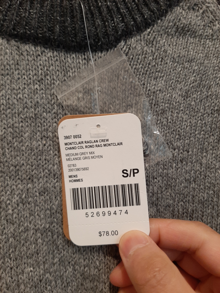 ROOTS Mens Grey Cotton Sweater *brand new* - photo 4