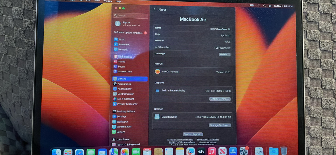 13” MacBook Air (M1, 2020, 16 GB RAM, 512 GB SSD) - Space Grey - photo 3