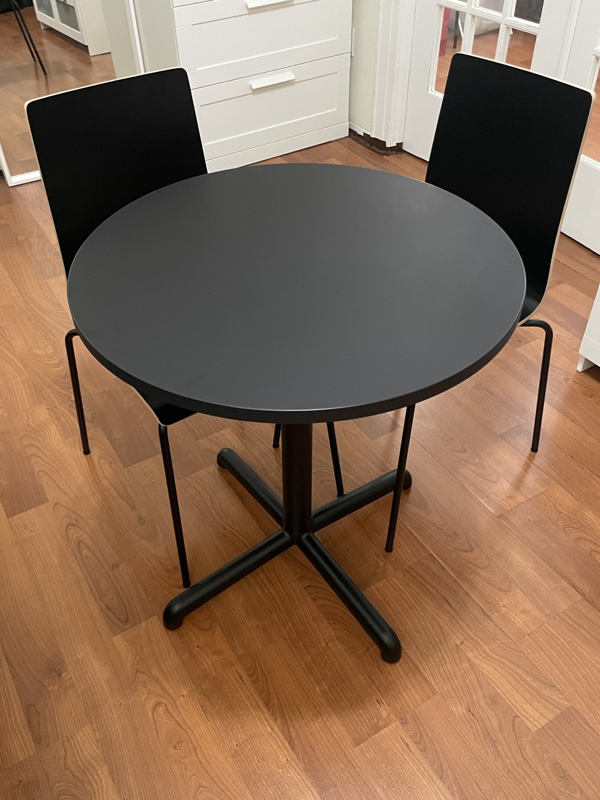 Dining Round Table + Two Chairs