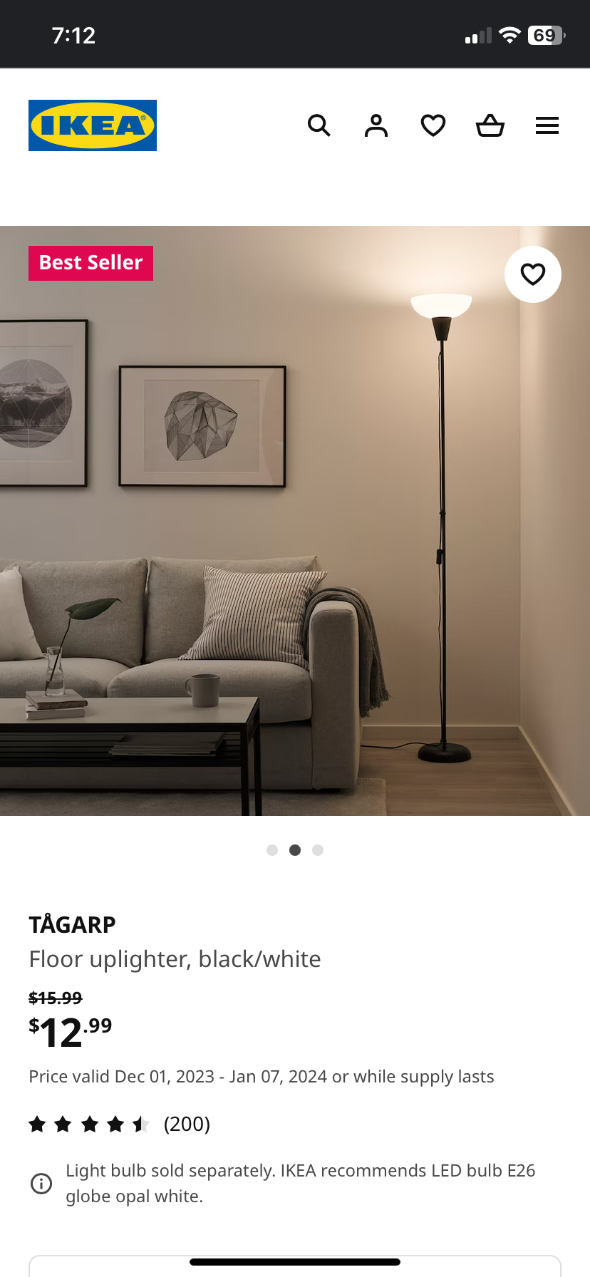 Ikea 2 tagarp floor uplighters, ikea 2 lampan table lamps - photo 2