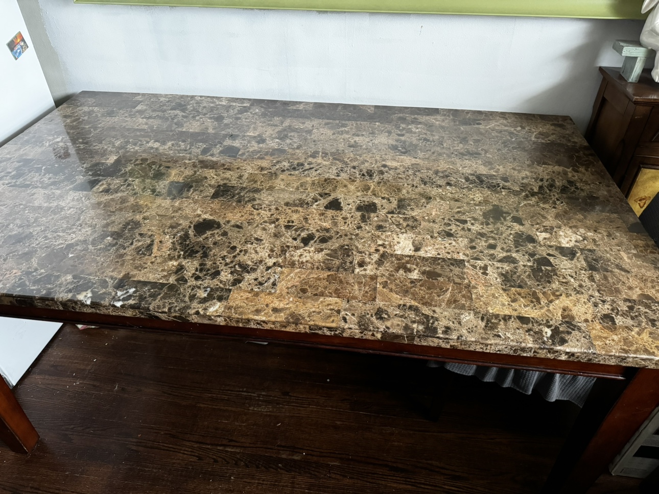 Marble top dining table