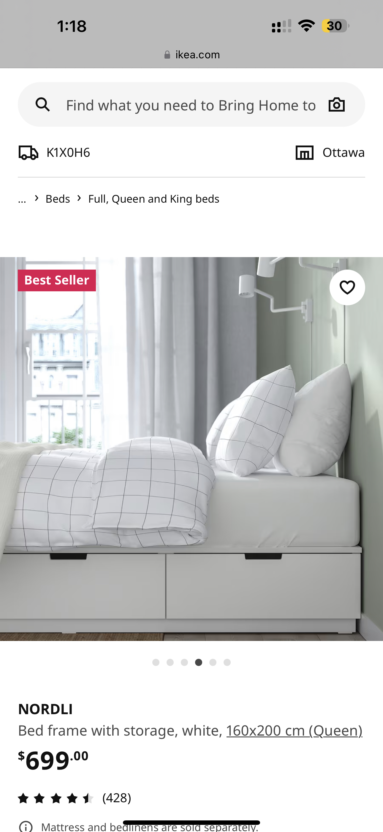 IKEA KING BED FRAME (NORDLI) image indicator(3)