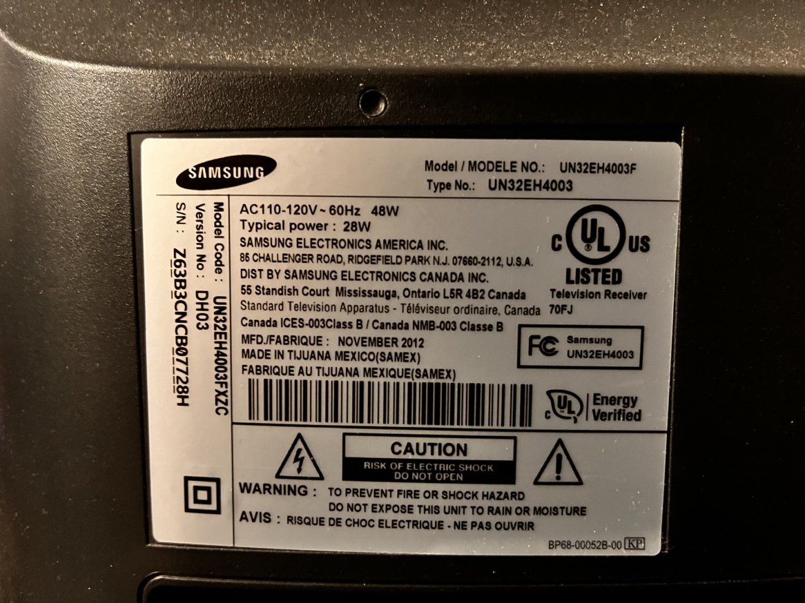 Samsung TV (Not smart TV)