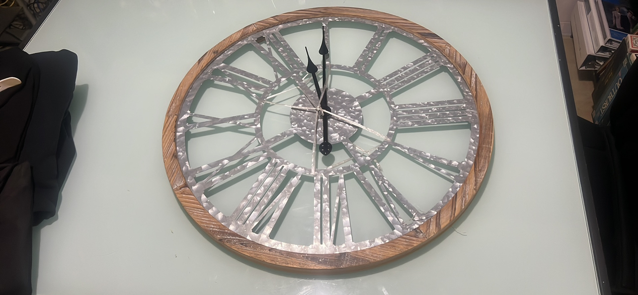 Wooden Framed Aluminum Clock thumbnail