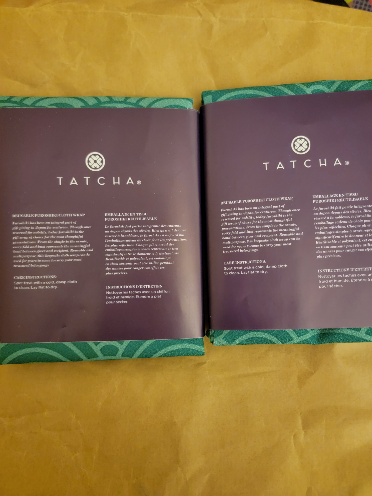 New Tatcha Furoshiki Cloth gift wrap - can be used as scarf image indicator(2)
