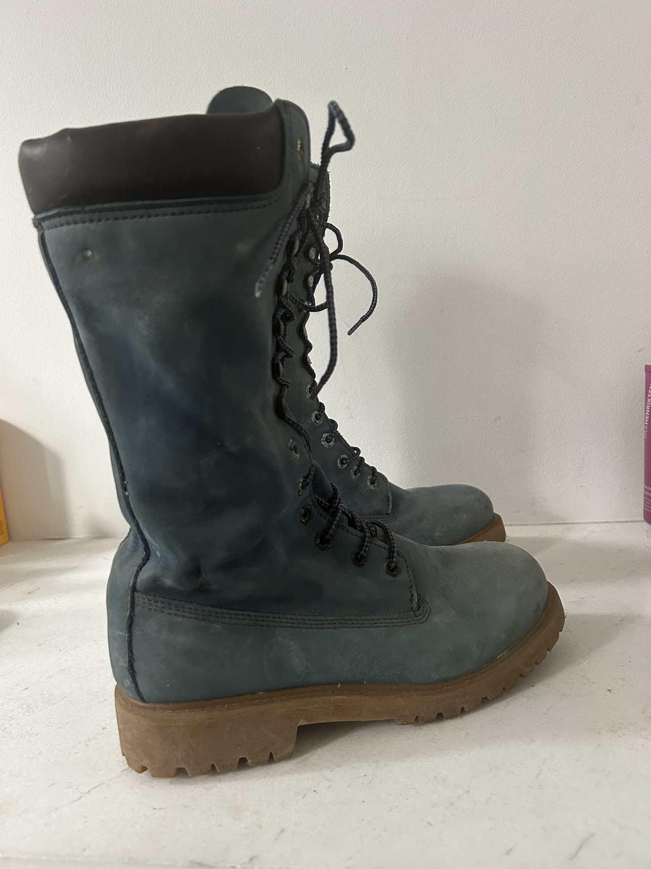 Blue suede Dockster  boots. Size 8 image indicator(3)