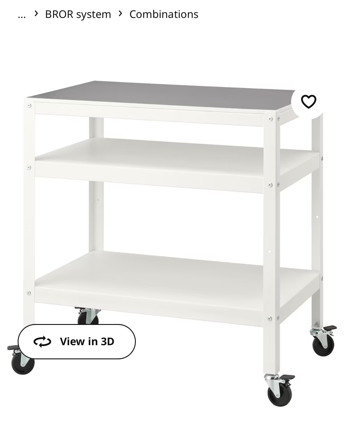 BROR Utility cart, white, 33 1/2x21 5/8 " - photo 2