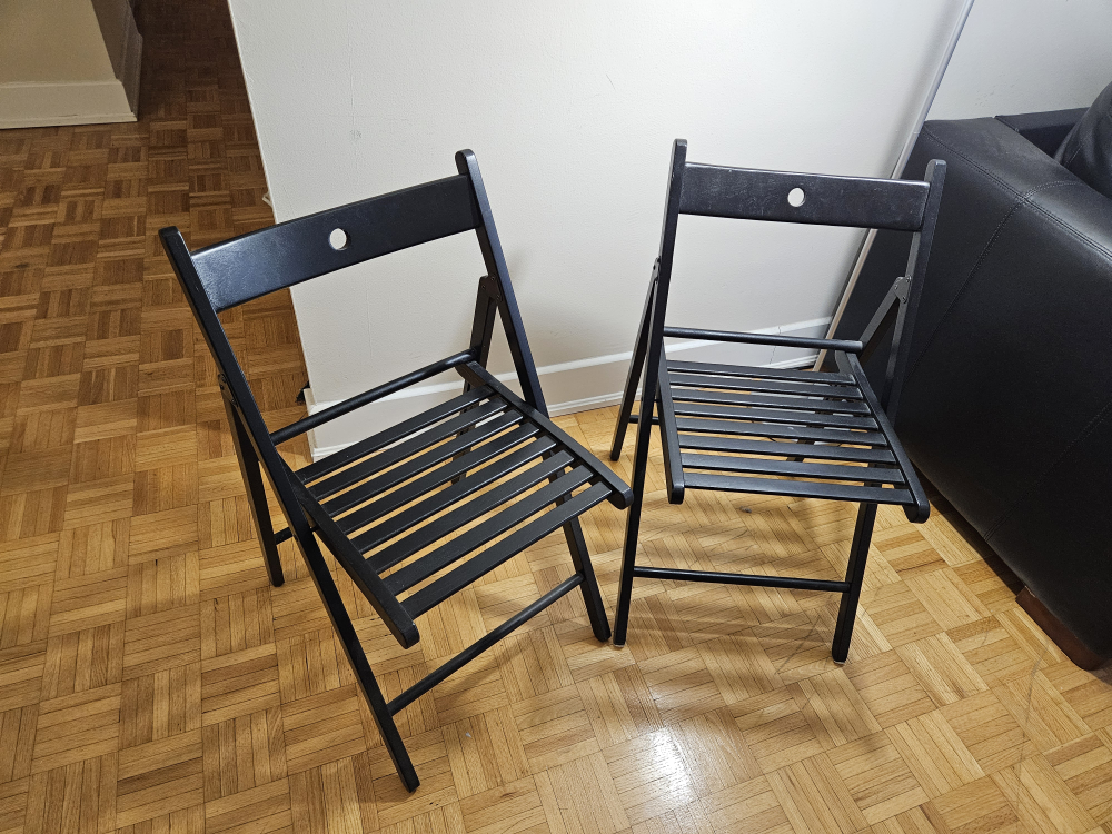 Ikea Folding Wood Chairs - set of 2