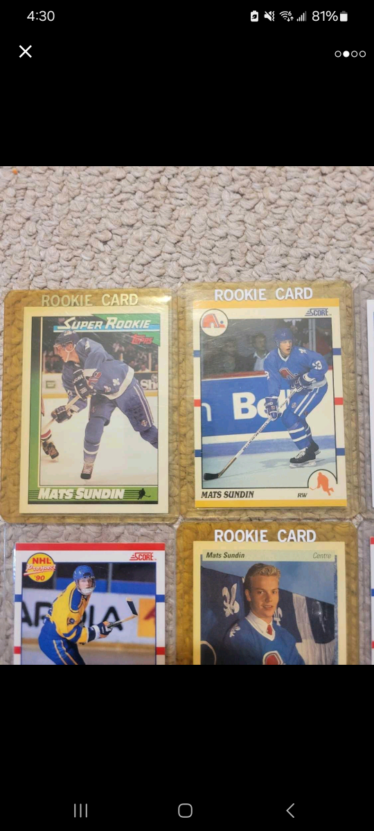Lot of 6 Mats Sundin 1990 Rookie Hockey Cards image indicator(2)