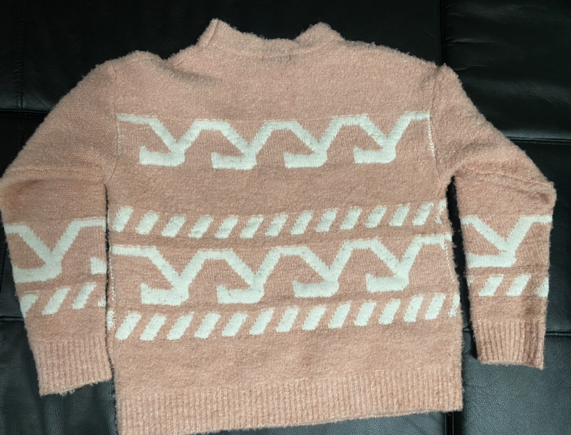 Pink winter Sweater very thick white pattern medium image indicator(2)