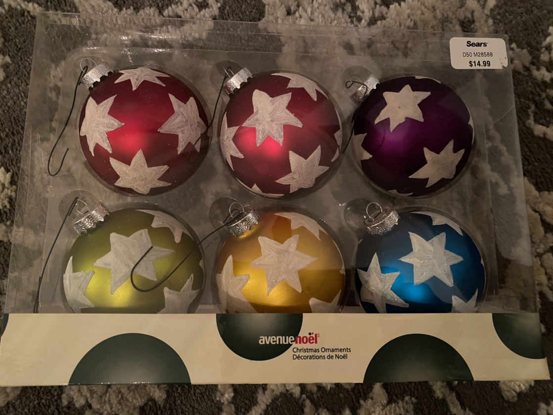 Star Glass Christmas Balls 2.5” (12) image indicator(2)