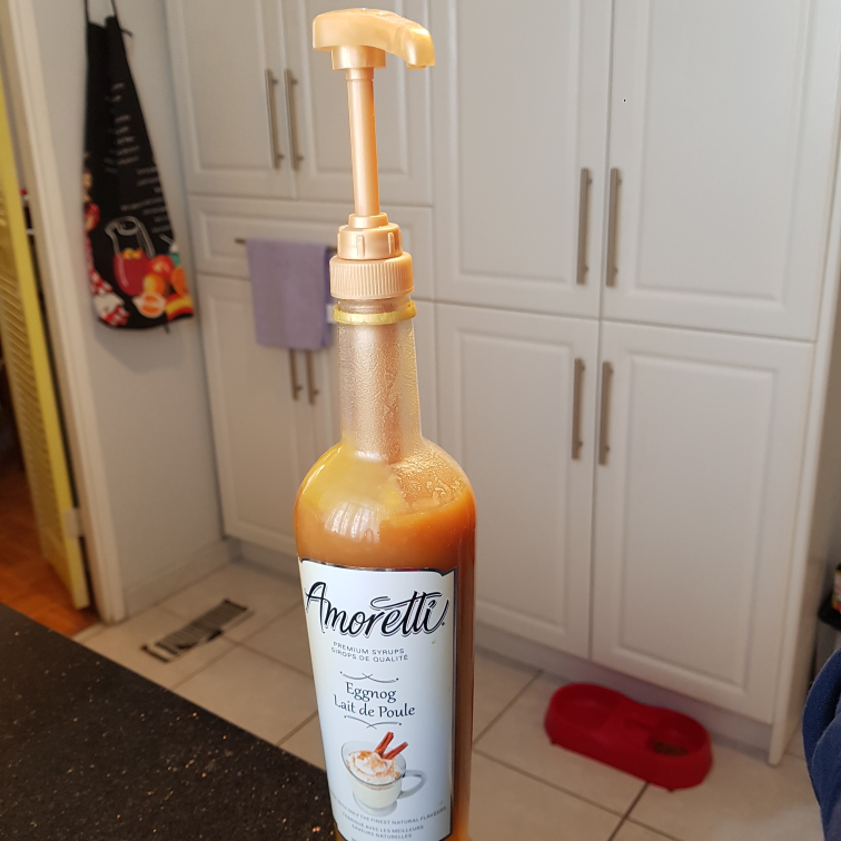 Amaretti Egg nog syrup with pump #freecycle image indicator(2)