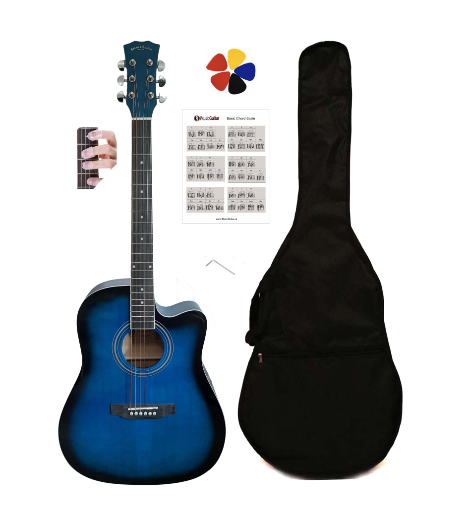 Acoustic guitar 41" for beginners Brand New blue thumbnail