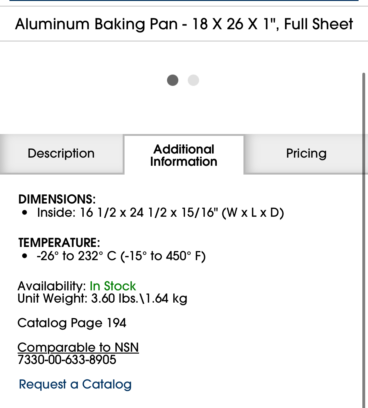 2 restaurant-quality aluminum baking pans by Uline (26x18x1) image indicator(5)