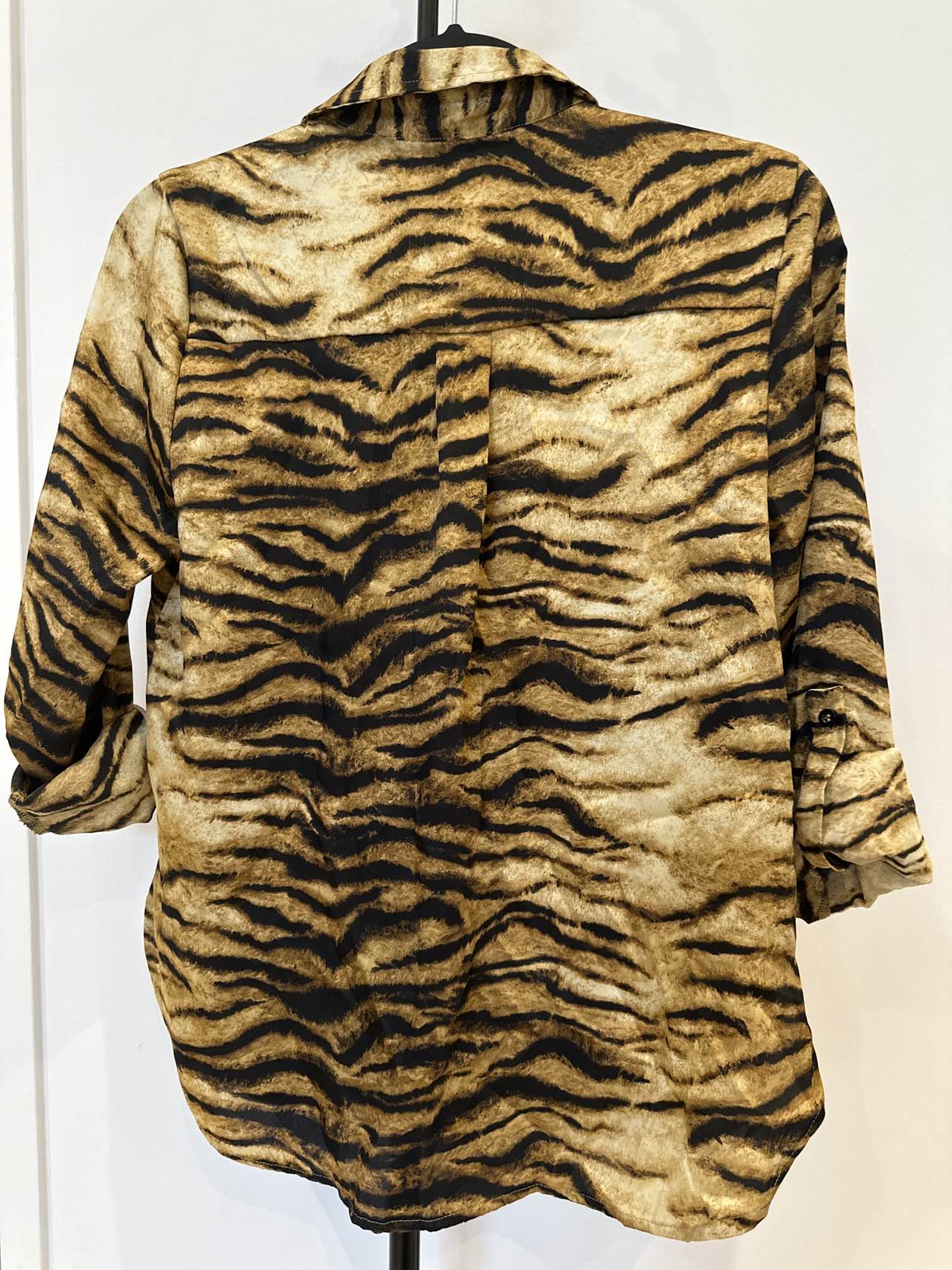 Tiger Print striped silky shirt (s) - photo 2