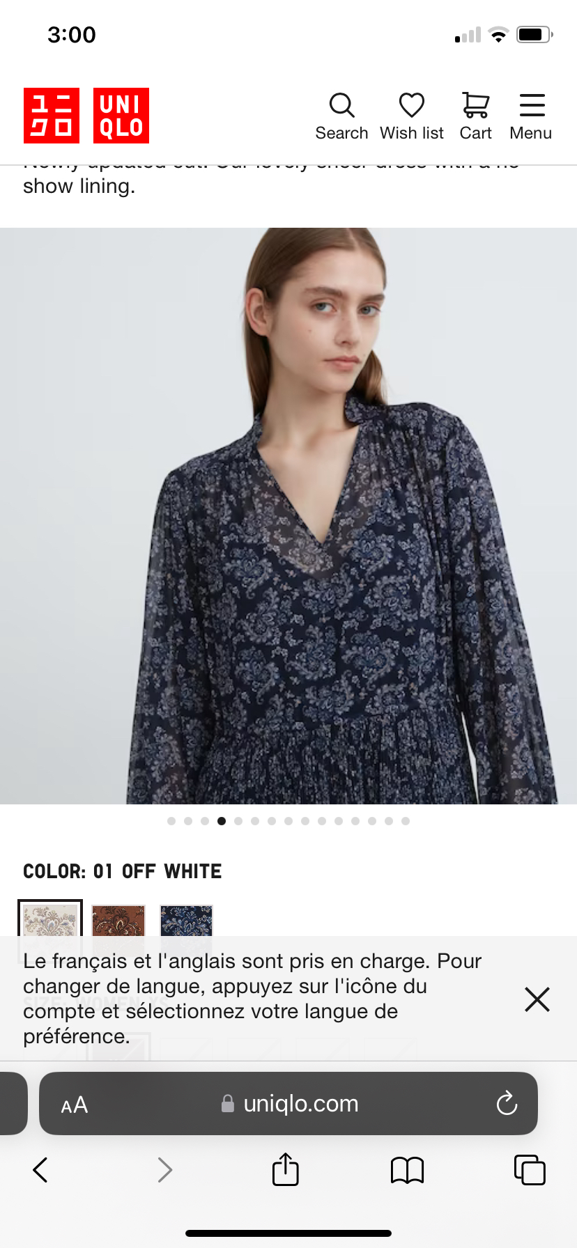 New Uniqlo dress with tag in light color chiffon image indicator(8)