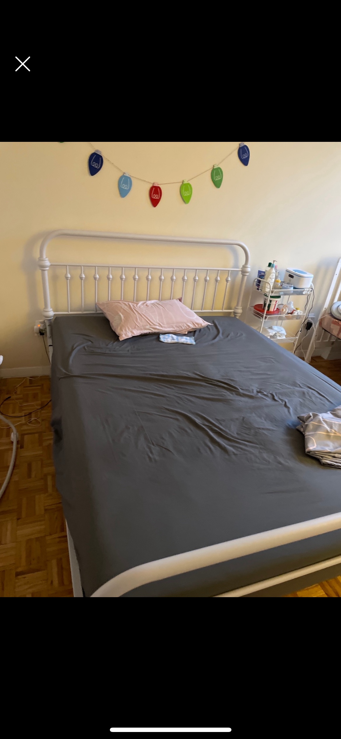 Gobert Full Metal Queen White Bed Frame - photo 3