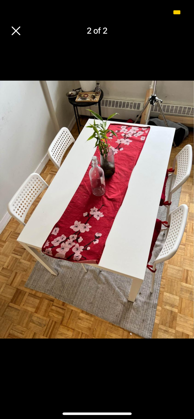 Moving out sale - dinning table with four chairs